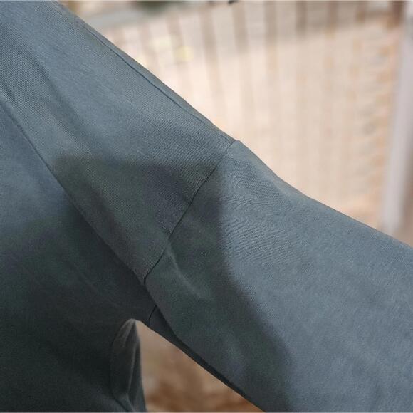 Eileen Fisher Steel Blue Slightly Oversized Long Sleeve Tee Athleisure - Picture 4 of 7